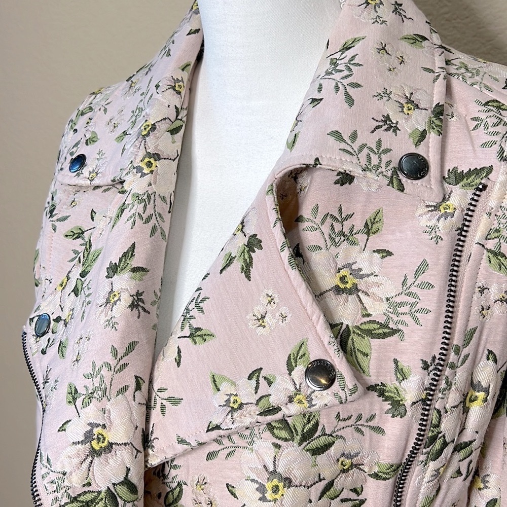 BLANKNYC Pink Floral Embroidered Moto Jacket - Picture 2 of 14